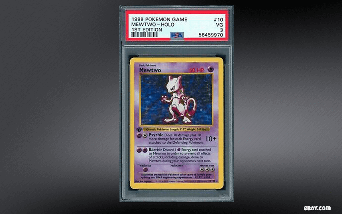 Holographic Shadowless First Edition Mewtwo Card ($1500) Most Expensive Pokémon Cards