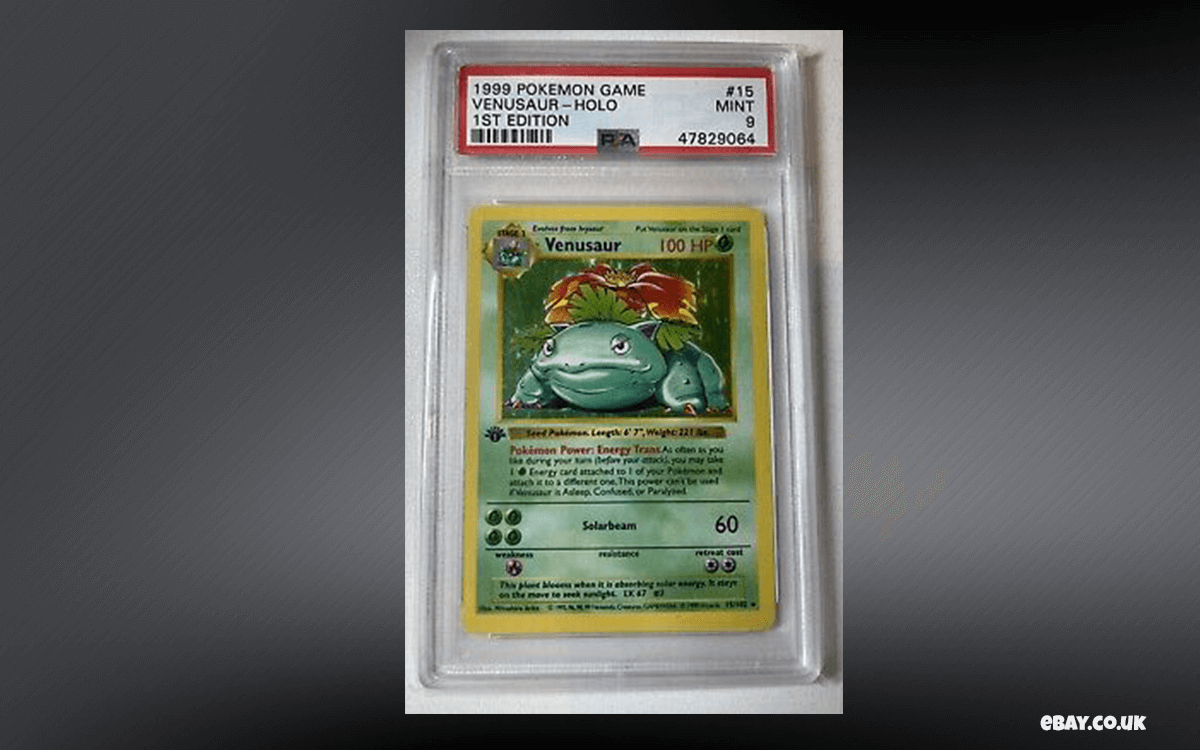 Holographic Shadowless First Edition Venusaur Card ($6,500) Most Expensive Pokémon Cards