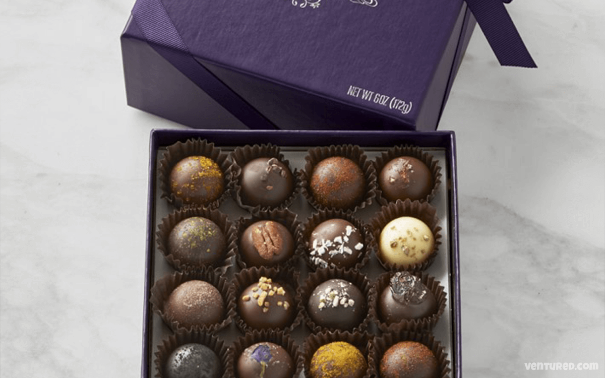 Vosges Haut Chocolat Champagne and Exotic Truffles Collection Price $325 for nine truffles and a bottle of champagne