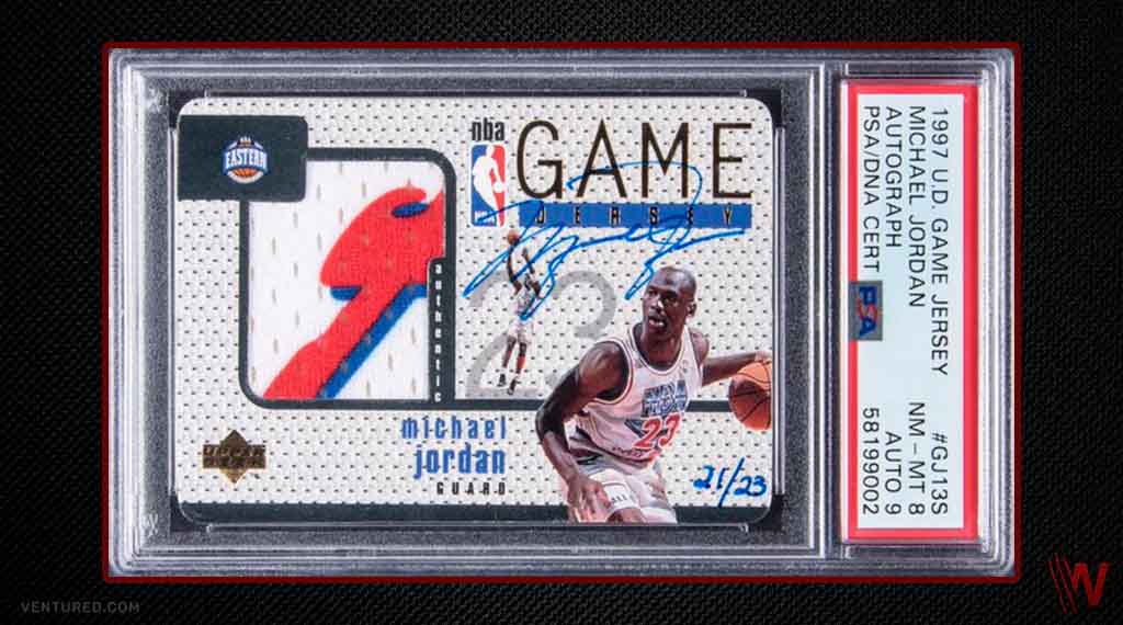 11. 1997 Michael Jordan Upper Deck Game Jersey Autograph - Most Expensive Sports Cards Ever Sold