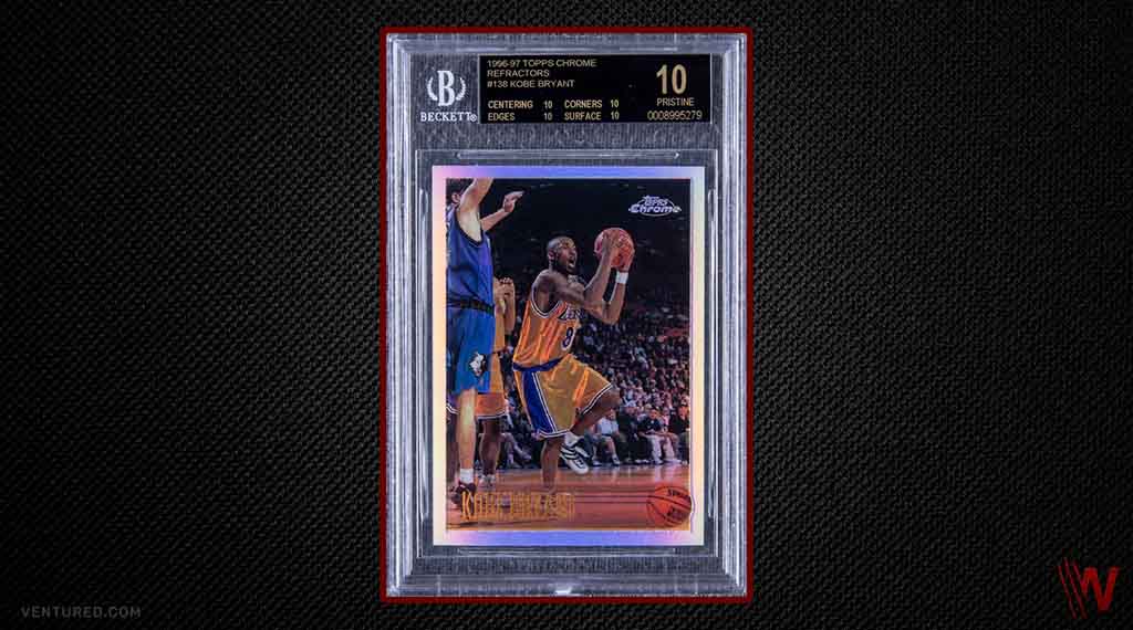 13. Kobe Bryant 1996-1997 Topps Chrome Rookie Refractor (BGS Black Label) - Most Expensive Sports Cards Ever S
