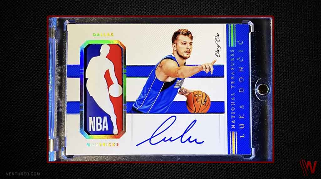 4. 2018-2019 National Treasures Luka Doncic Rookie Card Autograph Logoman - Most Expensive Sports Cards Ever S