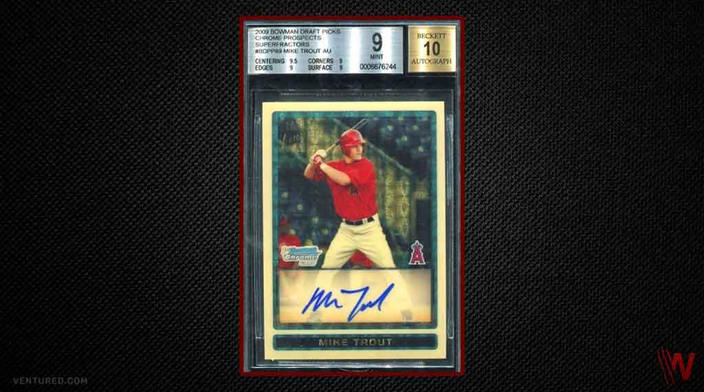 7. Mike Trout 2009 Bowman Chrome Draft Prospects Superfractor - Most Expensive Sports Cards Ever Sold