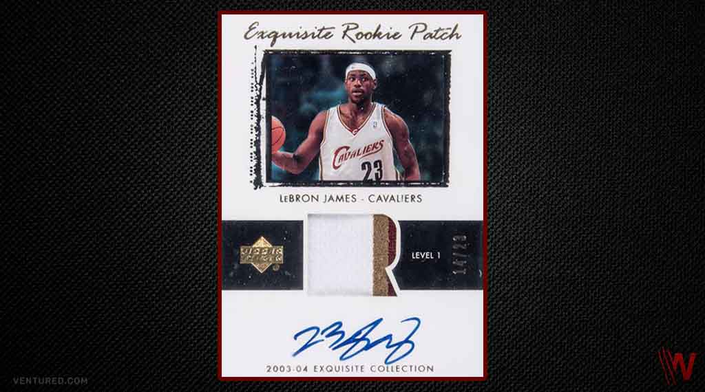 T-3. Lebron James 2003-2004 Upper Deck Exquisite Collection #78 Rookie Patch Autograph - Most Expensive Sports